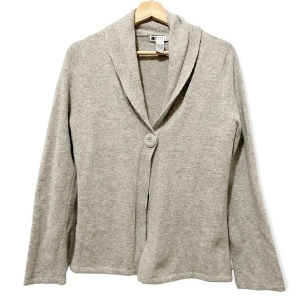 Carole Little Angora Rabit Hair,wool blend sweater cardigan L